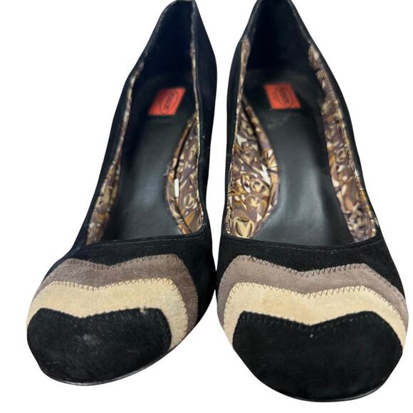 Missoni for Target Black Suede Round Toe Block High Heels Pumps Shoes sz 8.5 - Picture 7 of 16